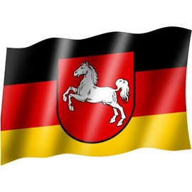 Lower Saxony Flag with Eyelets 150 x 90 cm, Very Good Quality