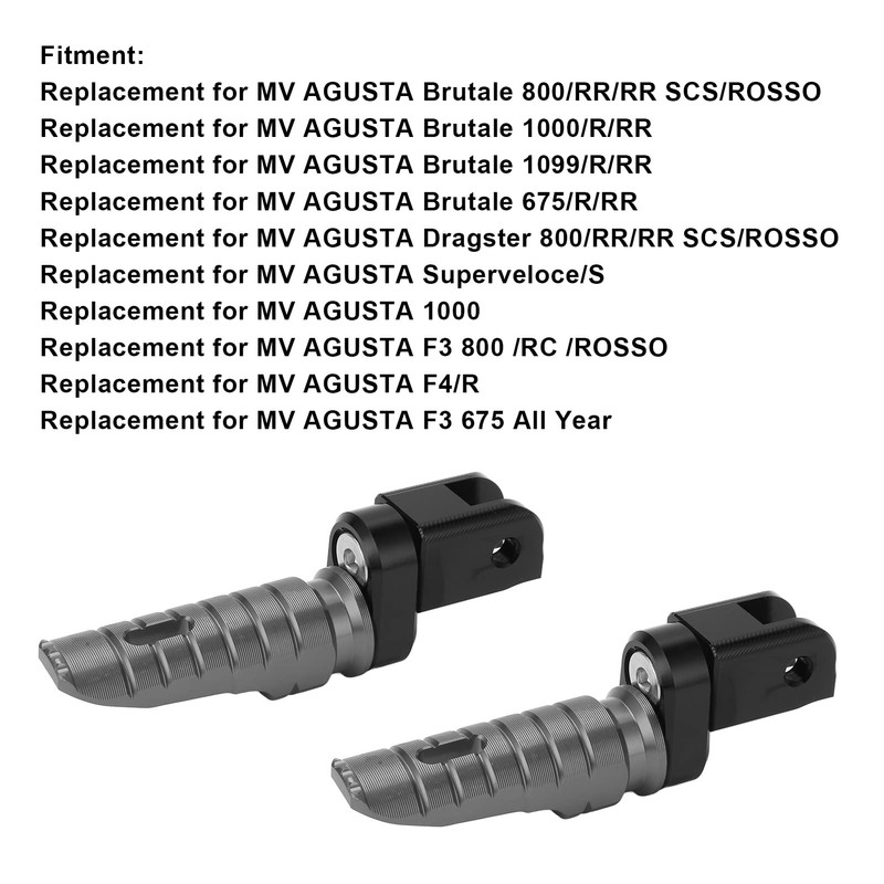 Front Footrests, Motorcycle Aluminium Alloy Foot Pegs Pedal Replacement Part