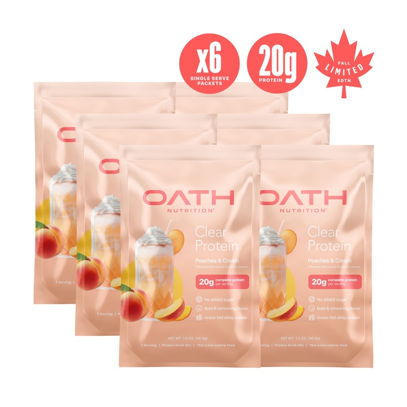 Oath Nutrition Clear Whey Isolate Protein Powder, Peaches & Cream,