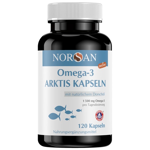 - NORSAN Premium Omega 3 Cod Oil Capsules High Dose - 1,500 mg Omega 3 per Serving - Over 2,000 Doctors Recommend Norsan Omega 3 Oil - 100% Natural Wild Caught, No Burping