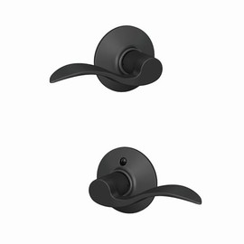 Schlage F10 ACC 622 Accent Door Lever, Hall & Closet Passage Lock, Matte Black