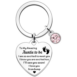 SDOFY Auntie to be Gifts Auntie to be Gifts from Bump Mothers Day Keyring Gifts for New Auntie Aunty