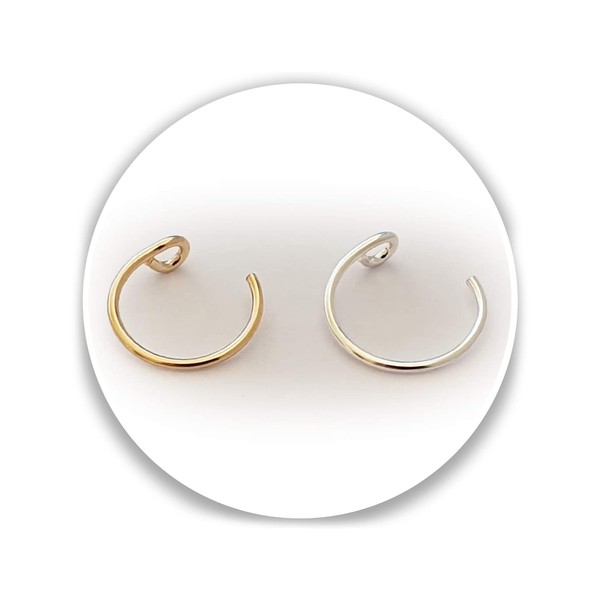 Set of 2 Faux Clip-On Nose Rings 20g - 925