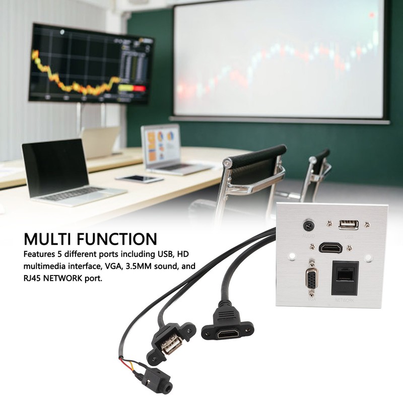 Multimedia Socket Aluminum Alloy USB HD VGA 3.5MM Sound RJ45
