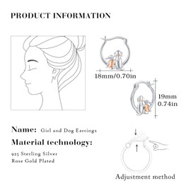 Hoop Earrings Girls, 925 Silver Girls and Dog/Cat/Horse Earrings Hoop Earrings Cat Jewellery Animal Cat Gifts for Women Children Ladies Cat Lovers, Sterling Silver