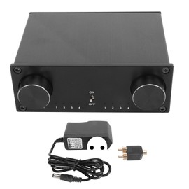 HiFi Sound Switcher 4 in 4 Out Dual Channel Gold Plated RCA Socket Silent Lossless Sound Signal Source Switcher 100‑240V EU Plug
