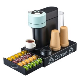 Nespresso Pod Holder Pod Drawer Cabinet Pod Storage Rack For Counter,10.6'' Wide by 16.5'' Deep by 3.5'' High (30 Pods)
