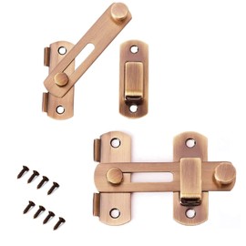 Pack of 2 Stainless Steel Flip Latch Gate Locks, Stainless Steel Door Latch with Screws, Security Door Lock for Door, Window, Furniture, Bathroom, Sliding Door Lock