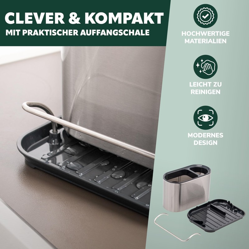 bremermann Sink Organizer with Sponge Holder and Dish Brush Holder,