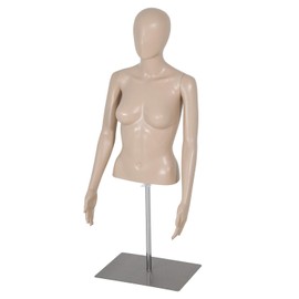 Female/Male Mannequin,39-56/42-59 Inch Height Adjustable Torso Dress Form Sewing Manikin Dress Model Mannequin Stand Mannequin Display Head Dress Mannequin Clothing Form Metal Base Stand (39-56Inch)