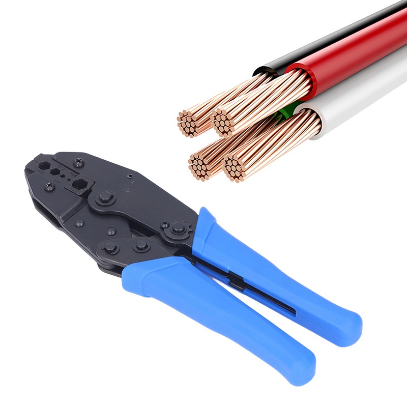 Crimping Pliers Ratchet 5 Hole Hex Coaxial Cable Terminal Cold