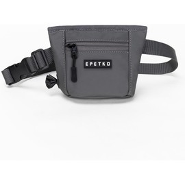 Bolsa para premios para Perros, con Cierre magnético de Gran Capacidad, dispensador de Bolsas para excrementos y Clip metálico para la Cintura (Gris Oscuro).