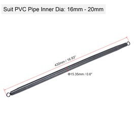uxcell Spring Tube Bender, 15.35mm OD 430mm Length High Carbon Steel B-Type for 16-20mm ID PVC Pipe