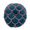 Creative Co-Op 18 Inches Round Cotton Tufted Scallop Pattern, Navy