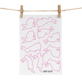 Easter Bunny Window Sticker - Plain White Rabbit Fun Car Decal Good Friday Christian Sunday Egg Hunt Family Kids Childs Home Accessories Decorations (10 Small Bunnies)