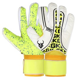 GKHMNEW Professional Soccer Goalkeeper Gloves for Youth Adults Kids Football Gloves High Performance Superior Grip Comfortable Durable for Training and Match Play (Yellow, 6)