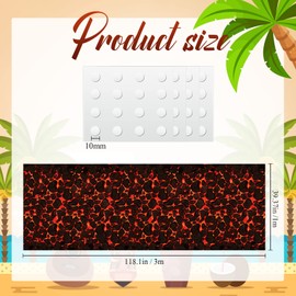 Haull 118 x 39 Inch Summer Lava Aisle Runner Hot Coals Floor Runner Fire Volcano Floor Rug for Luau Theme Birthday Party Decorations Supply