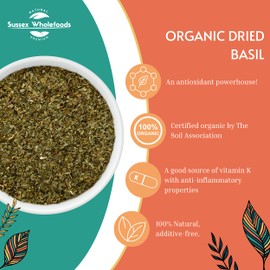 Sussex Wholefoods Organic Dried Basil 75g