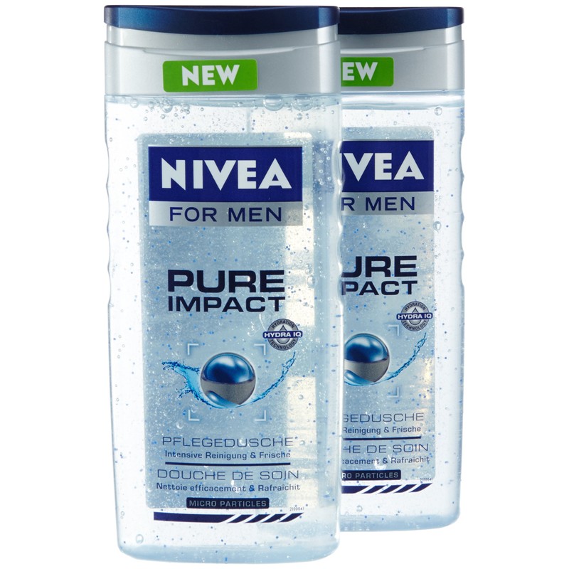 Nivea Men Bath Care Pure Impact Shower Gel Body Lotion