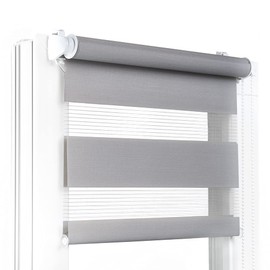 Fenster DEKOR - Roller Blinds for Windows Grey - Klemmfix Roller Blind No Drilling Required 120 x 45 cm - Double Roller Blind with a Wide Range of Sizes and Colours - Opaque Roller Blinds, Easy to
