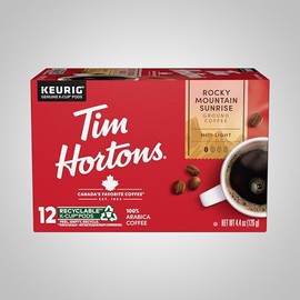 Tim Hortons 12ct KCUPs, Light Roast Rocky Mountain Sunrise 100% Arabica Coffee