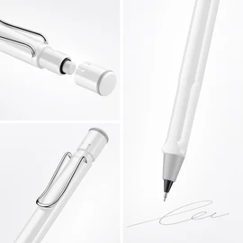 LAMY safari white - Mechanical Pencil with ergonomic grip & body made of robust ASA plastic - ideal for drawing & writing - including LAMY M 41 fine line refill 0.5 mm & eraser tip