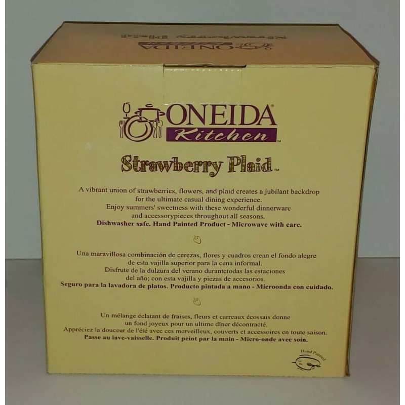 ONEIDA Vintage ONEIDA "Strawberry Plaid" 3 piece set