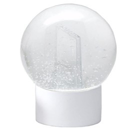 Snowglobe for You 40075 Photo Snow Globe Glass Filled Photo Frame with Plastic Base White Round 100 mm Diameter
