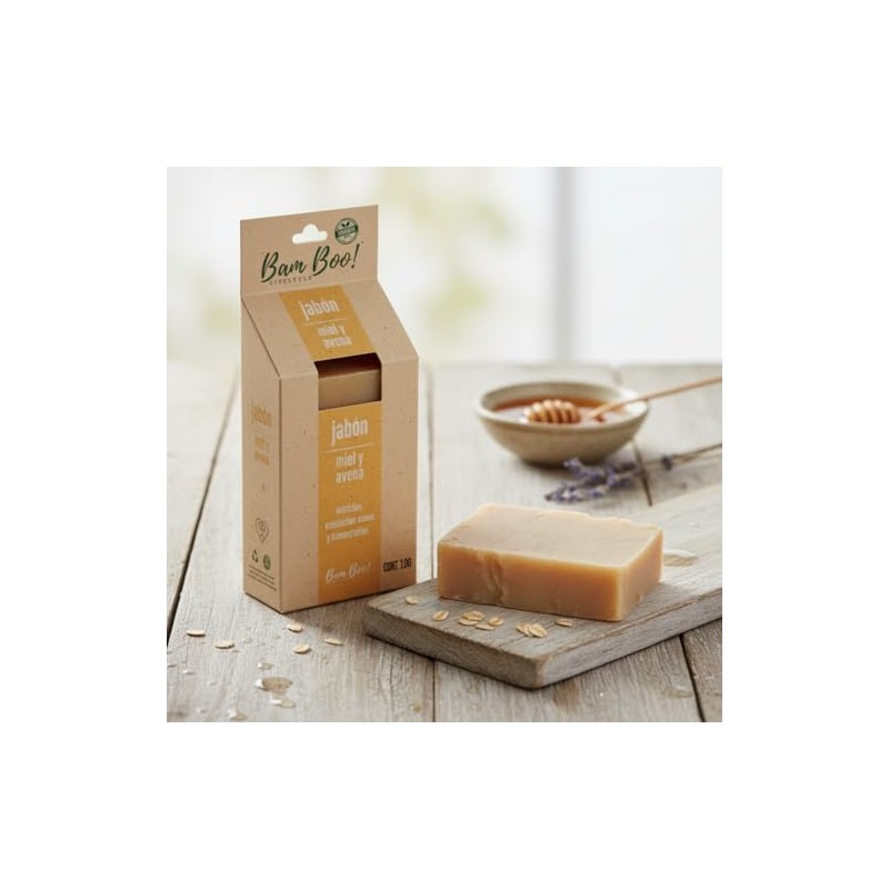 Jabón Artesanal Natural Miel y Avena 100 g Bam Boo!