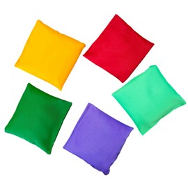 Bean Bags, Pack of 5 Cornhole Bags, Colourful Bean Bags, Throwing Bag Set for Children, Bean Bags Throwing Toss Game, Colourful Bean Bag for Outdoor Gardens Juggling Game, 7 x 7 cm