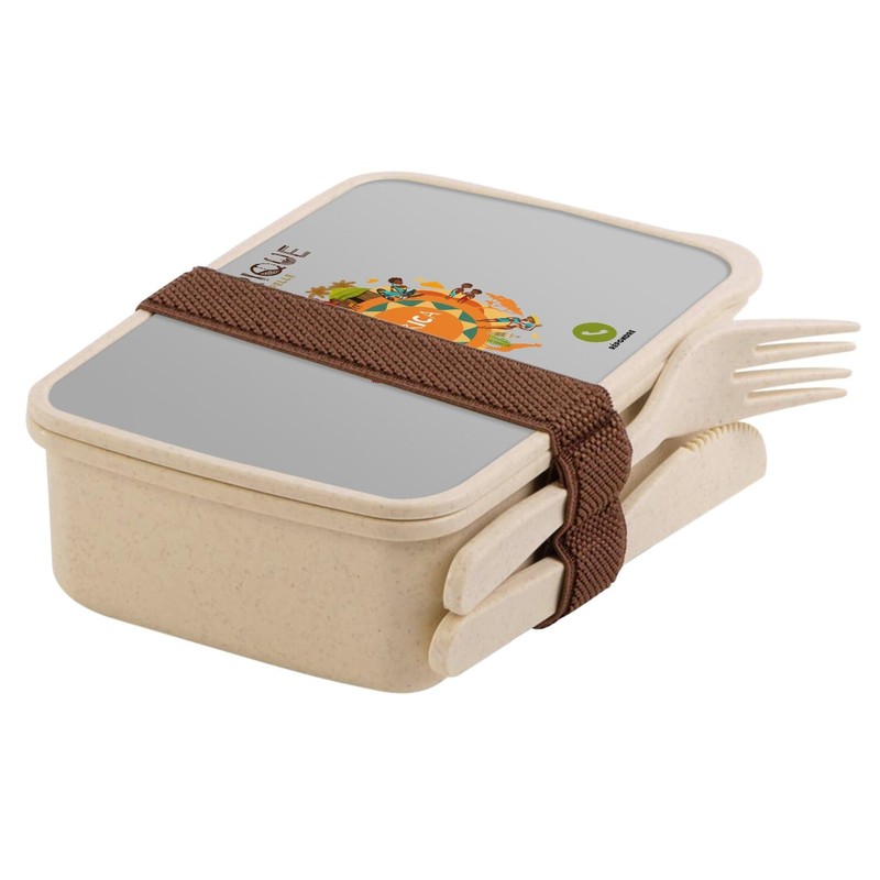 Fabulous Lunch Box Lunchbox mit Besteck, grau, Motiv: Afrique M'Appelle