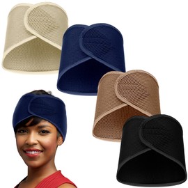 Xuhal 4 Pieces Mesh Hair Wraps for Black Women, Adjustable Size, Multiple Use Ways, Stylish Color to Match, Navy Blue, Black, Beige, Camel