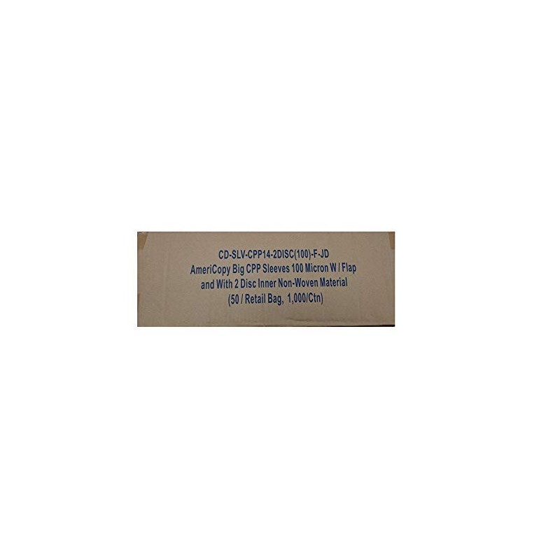 100 Clear CPP Movie Plastic Sleeves + 2 Disc Non-Woven