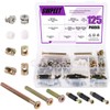 125Pcs 3 in 1 Furniture Crib Hardware Screws Connecting Fittings