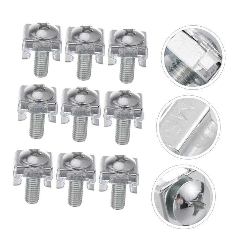 Operitacx 100 Pcs Rack Mount Screws and Clip Nuts Plated