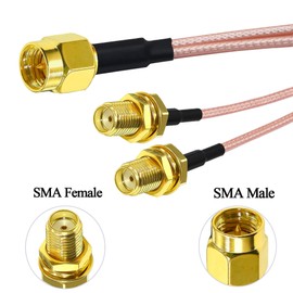 TUOLNK SMA Splitter Cable 6" (15cm) SMA Male to Dual SMA Female Coaxial Cable for 4G LTE Home Phone Router SMA V-Shape RF Coax Extension Cable 2Pack