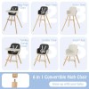 3-in-1 Convertible Wooden High Chair for Kids with Cushioned Seat