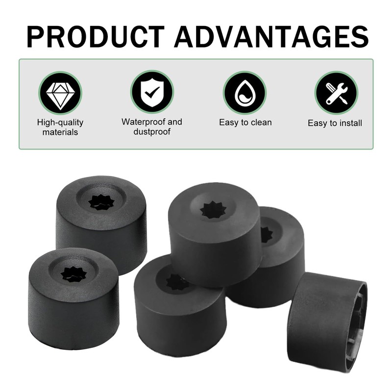 Downhill 20 PC Car Wheel Lug Nut Covers, 17mm Tire
