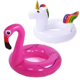 International Large Thick Adult Flamingo Swim Ring Inflatable - Unicorn Float lf880 33Cm 44Cm+Flamingo 90 [Adult] 3ea