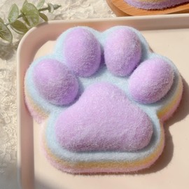 5 Inch Big Cat Paw Squishy Toy, Rainbow Cat Paw Squishy Toys, Large Cat Paw Squeeze Soft Squishies for Stress Relief & Goodie Bag Stuffers, Fidget Squeeze Toys (Purple)