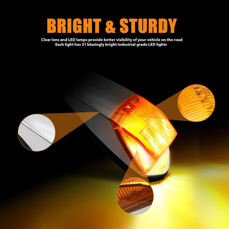 31LED Cab Lights Amber Cab Marker Light Top Roof Waterproof