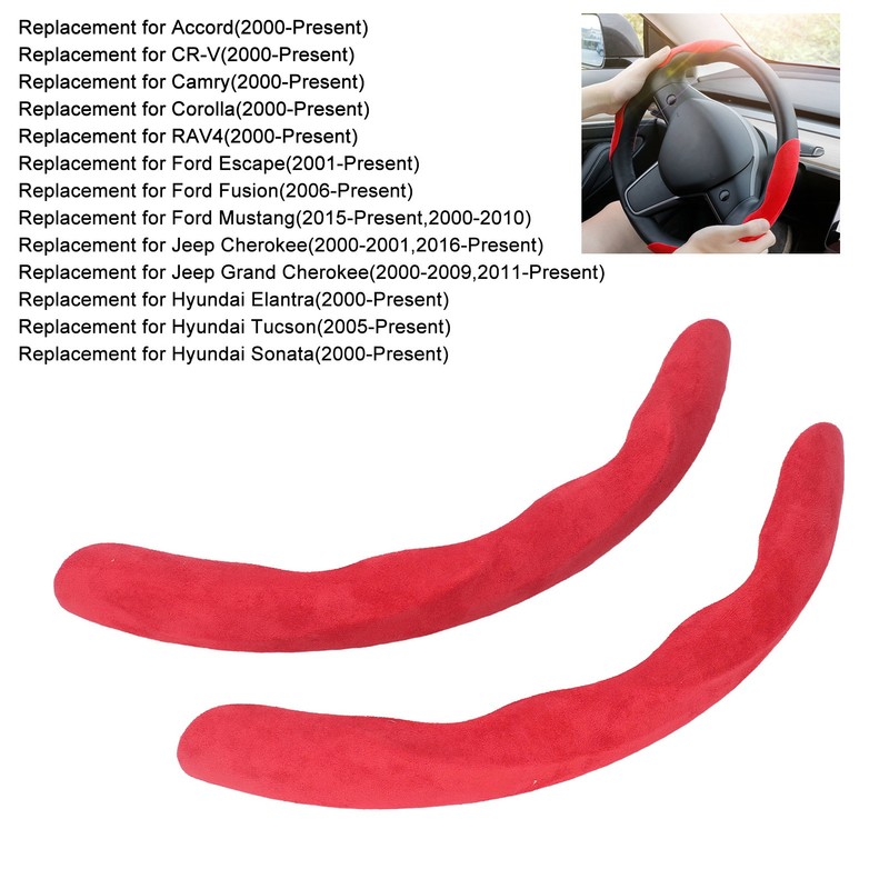 2PCs Car Steering Wheel Cover Segmented Protector Anti Skid Replacement