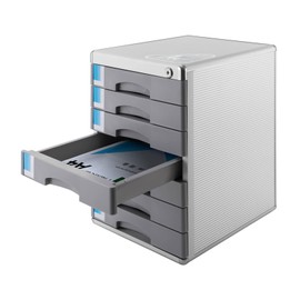 Drawer Organizer, 7 Layer Aluminum File Storage Lock Box, 11.8" L x 14" W x 16" H Desktop Drawer Organizer Aluminium Alloy Multifunctional Paper Sorter File Stand for Home Office Accessories