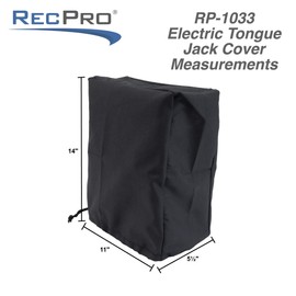 RecPro RV Electric Tongue Jack Cover | Universal Protective Cover for Electric Jacks (Black)