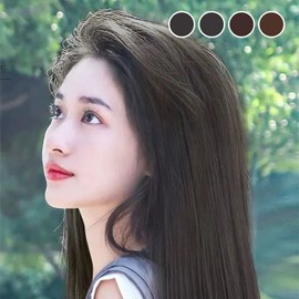 Long hair piece bridge hair extension wig snap part 60cm 04 Straight hair 60 light brown
