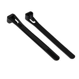 Good Connections® Reusable Cable Ties, 200 mm x 7.4 mm, Set of 100, Black, UV-Resistant, Weather-Resistant, for Outdoor Use, -40 °C to +85 °C, Tensile Strength: up to 45 kg