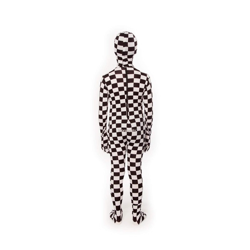 Morphsuits Black and White Check Kids Fancy Dress Costume -
