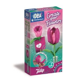 Clementoni Idea - Create Your Flowers Creative Set for Creating Flowers, Children from 8 Years, with 2 Paper Tulips to Assemble and Personalise, Gift Idea Game Made in Italy