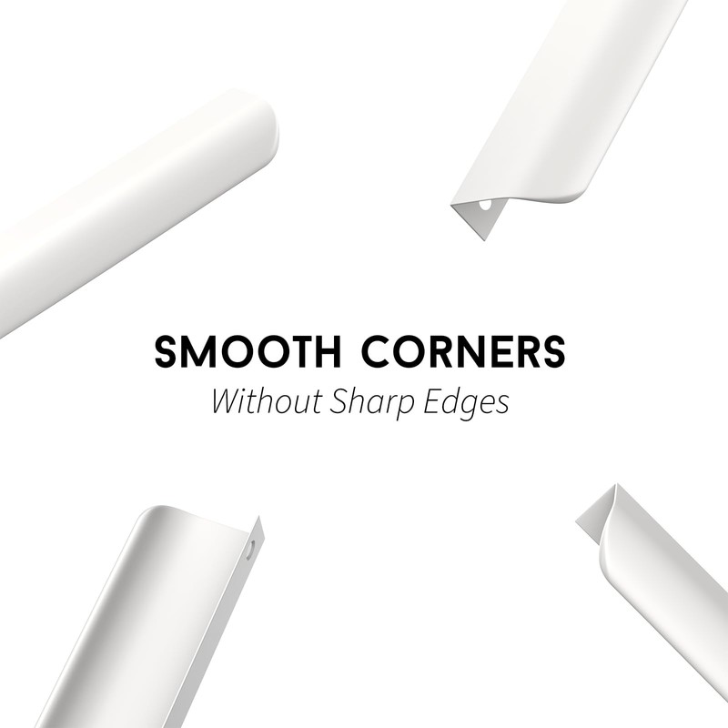 goldenwarm 5Pack White Edge Pull Handles 128mm White Cabinet Handles