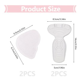 WUSJCOF 2 Set Antirutsch Einlagen Fußpflaster, Linderung von Fußschmerzen Geleinlagen, Antislip Silikon Einlegesohlen für Absätzschuhe